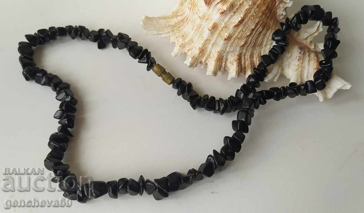 Παλιό κολιέ από φυσικό μαύρο τουρμαλίνη - 6