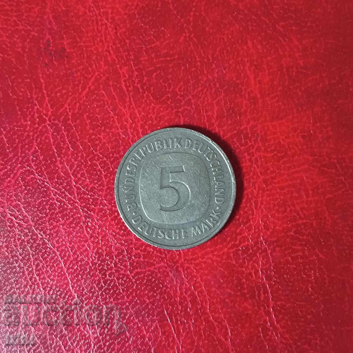 Γερμανία 5 μάρκα 1975 'D' - Μόναχο με τιμή 12.00 BGN | € 6.14 Γερμανία 5 μάρκα 1975 'D' - Μόναχο με τιμή 12.00 BGN | € 6.14