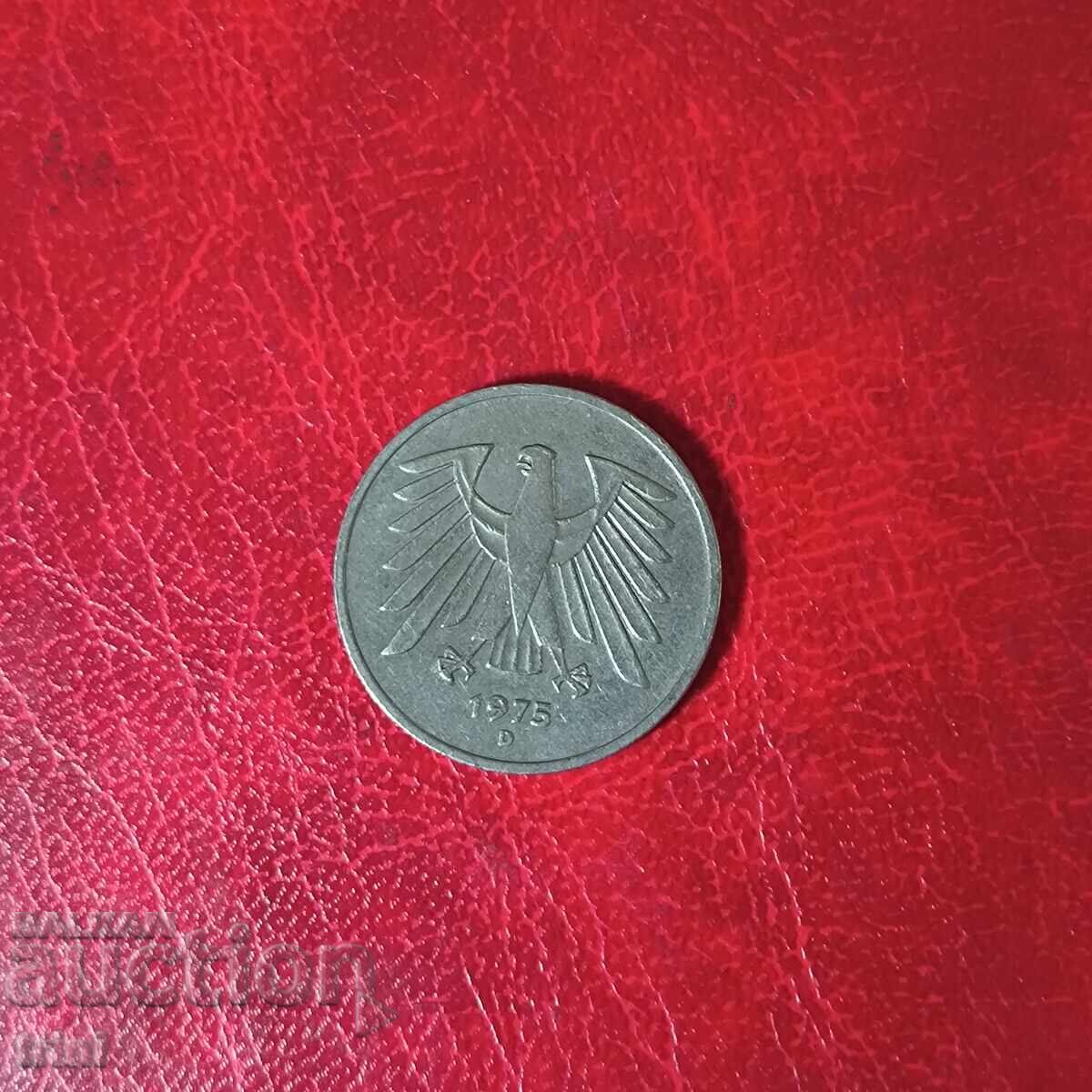 Γερμανία 5 μάρκα 1975 'D' - Μόναχο Γερμανία 5 μάρκα 1975 'D' - Μόναχο