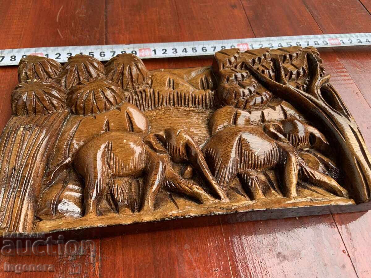 PANEL WOOD WOODCARVING DEEP RELIEF - 5