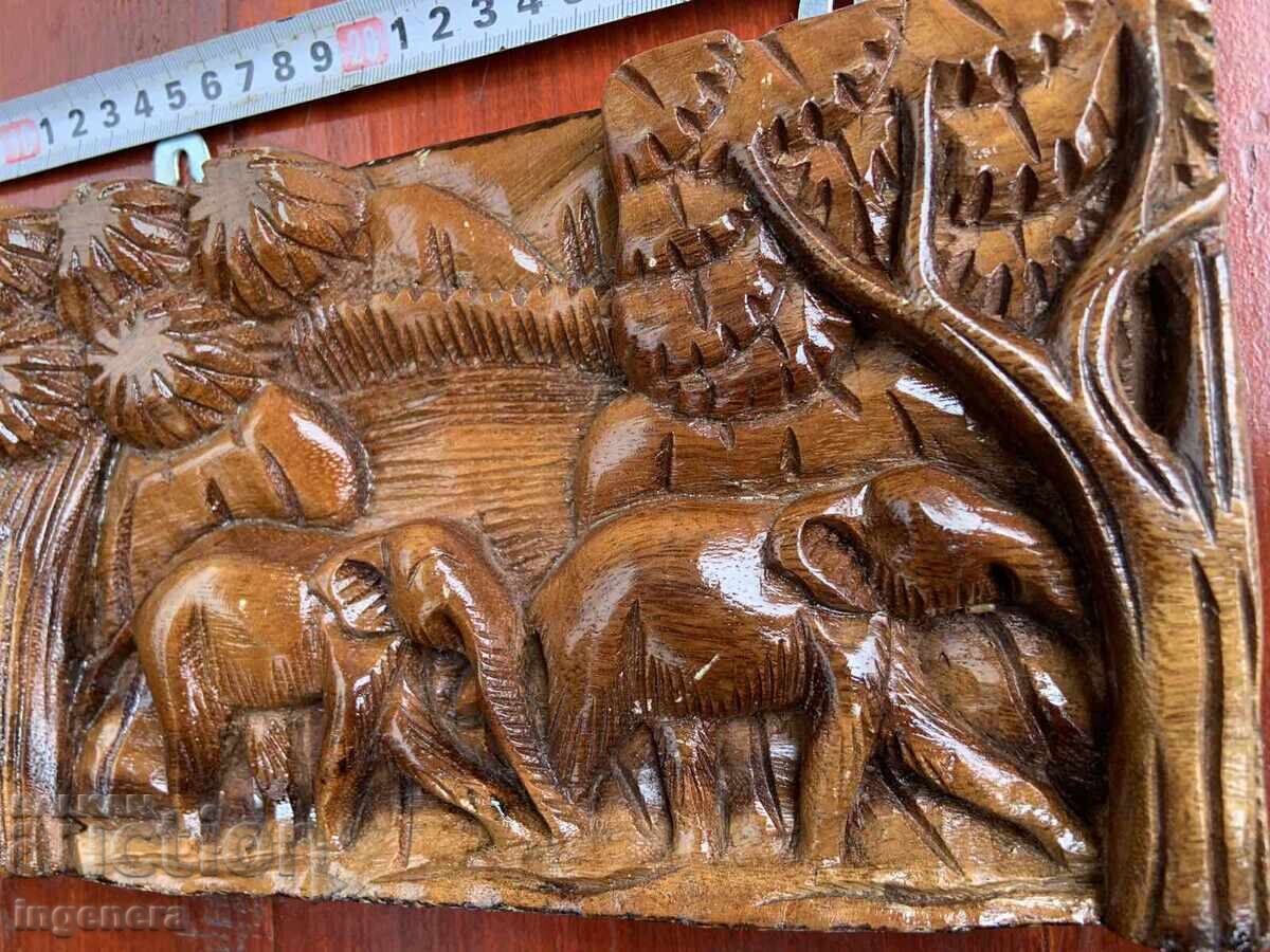 PANEL WOOD WOODCARVING DEEP RELIEF - 6