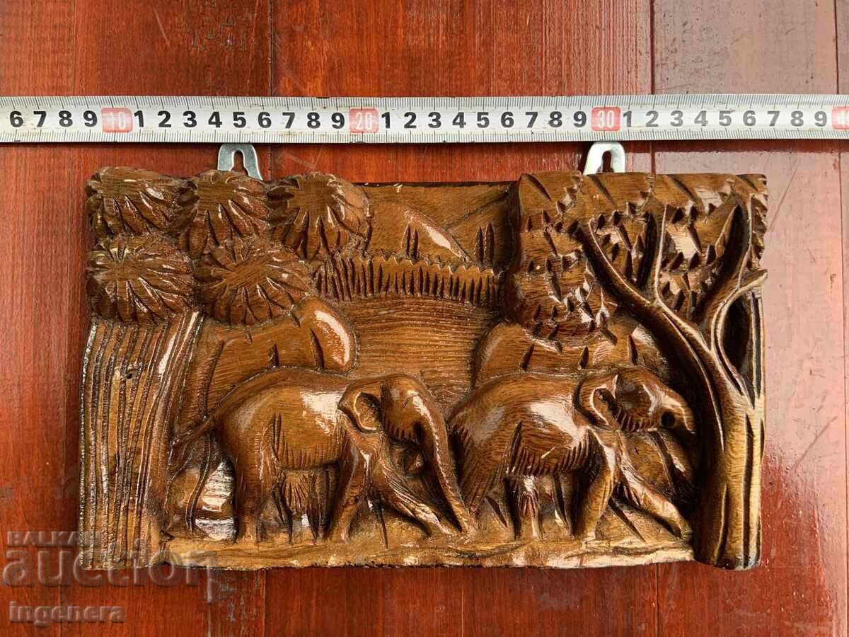 PANEL WOOD WOODCARVING DEEP RELIEF