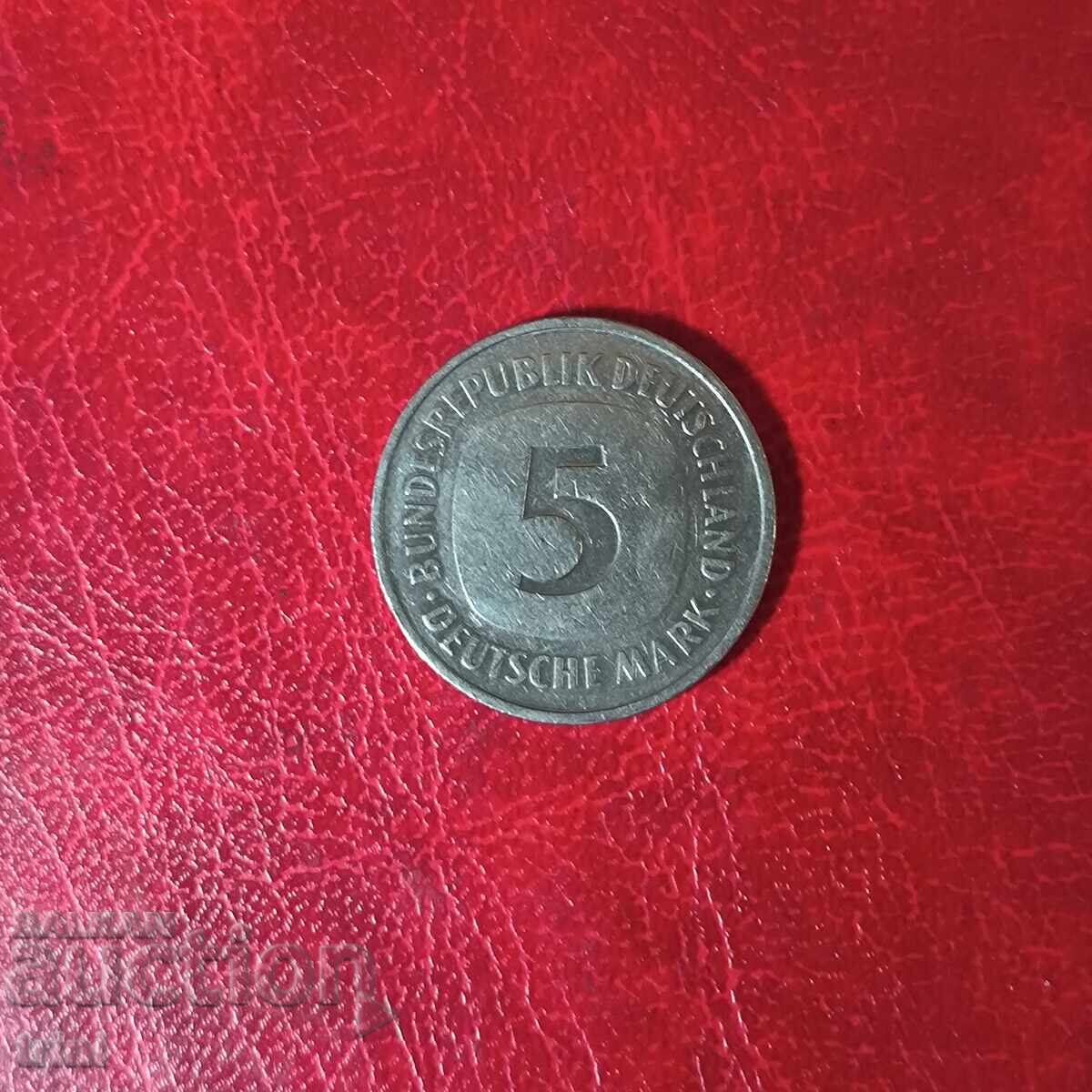 Γερμανία 5 μάρκα 1983 'G' - Καρλσρούη με τιμή 12.00 BGN | € 6.14