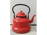 Εμαγιέ τσαγιέρα σοσιαλισμού δεκαετίας του '50, σκεύος με σμάλτο