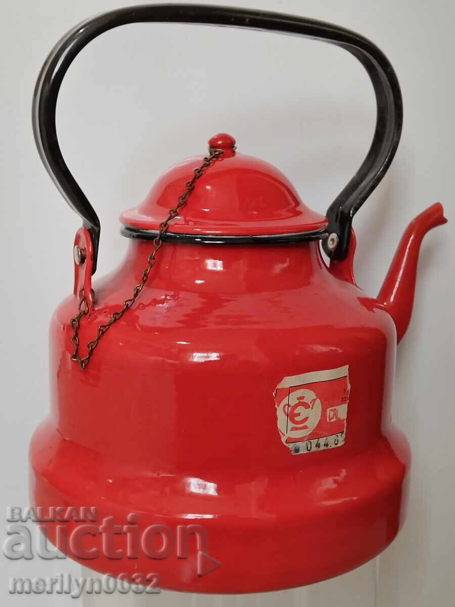 Enamelled teapot from the 50s, enamel vessel with price 69.90 BGN | € 35.74