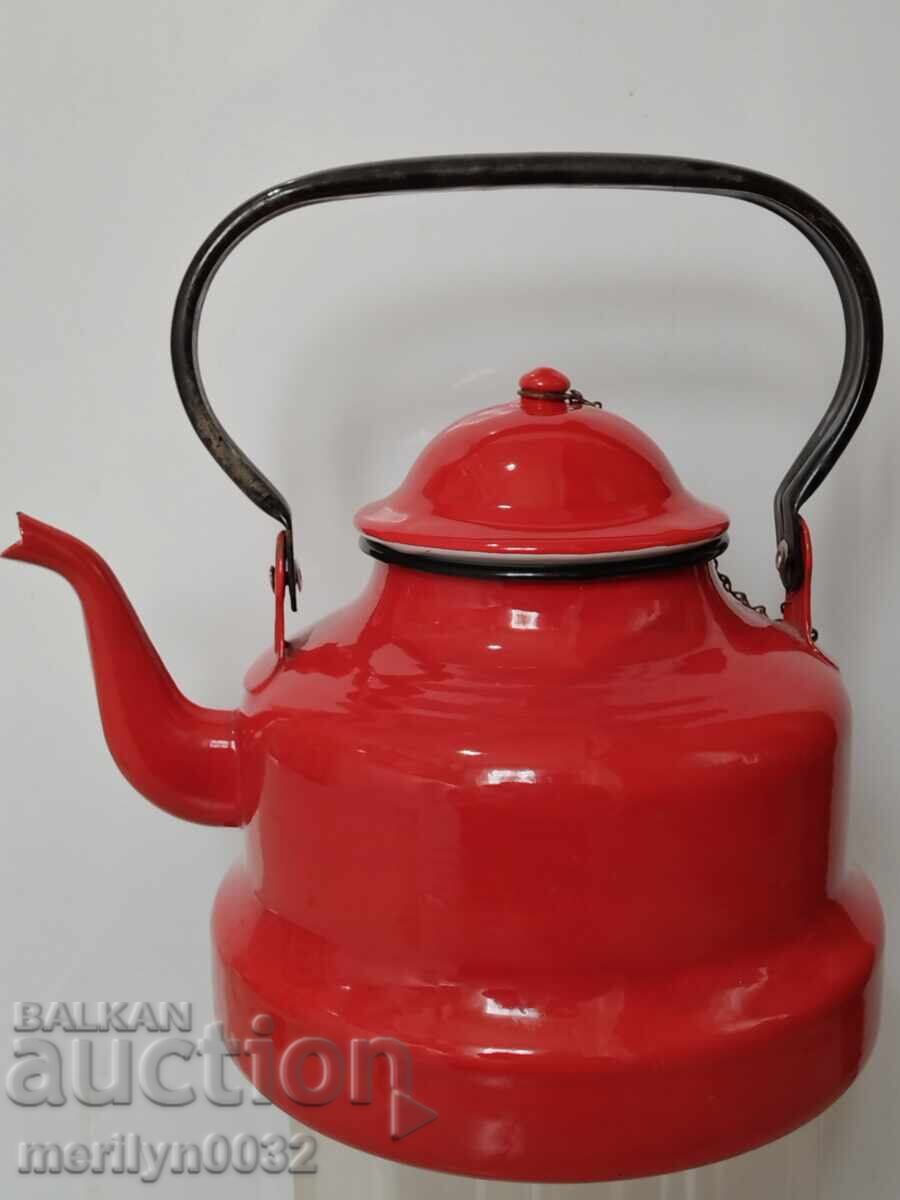 Auction  Enamelled teapot from the 50s, enamel vessel