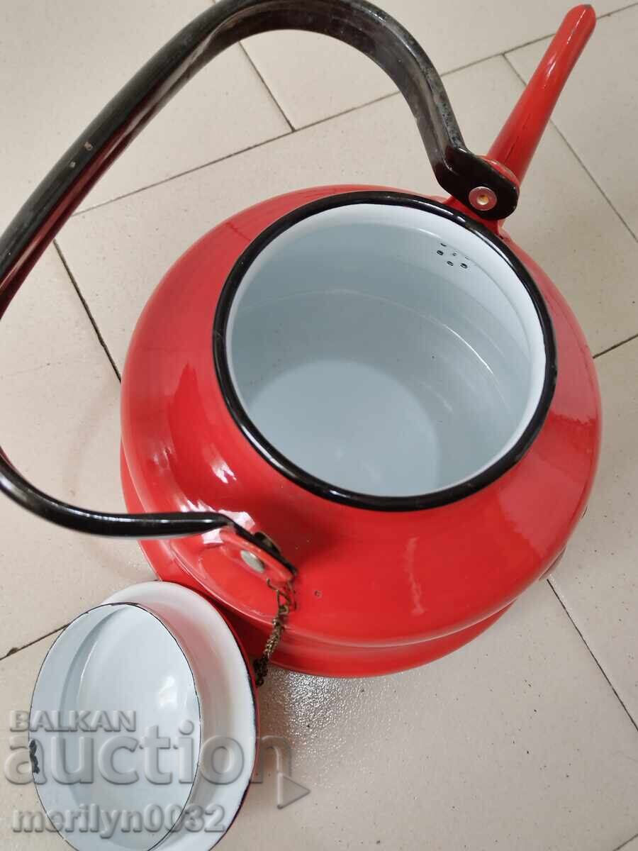 Enamelled teapot from the 50s, enamel vessel - 5