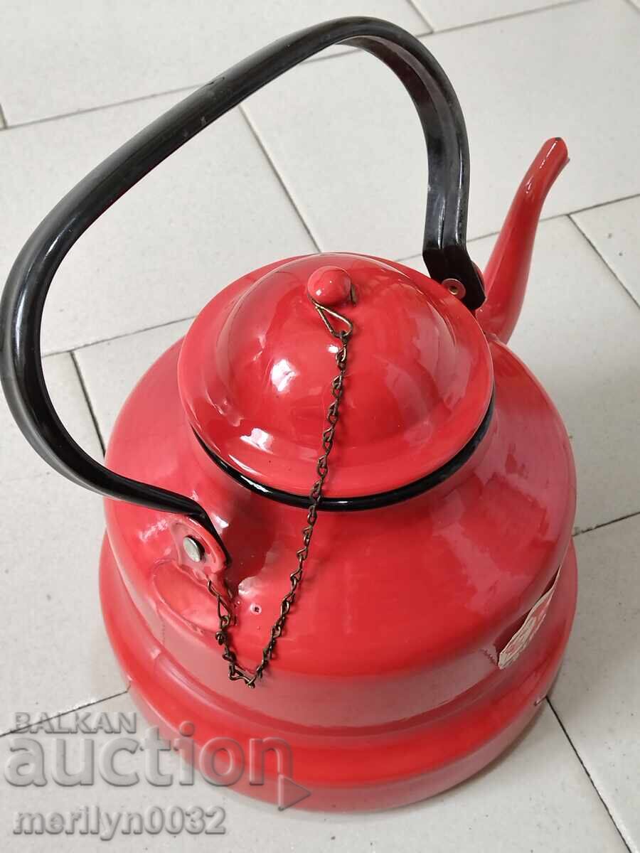 Enamelled teapot from the 50s, enamel vessel - 7