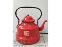 Ceainic emailat din epoca socialistă, anii '50, vas cu email