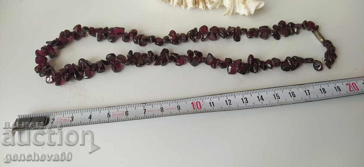 Retro necklace made of natural red garnet - 5