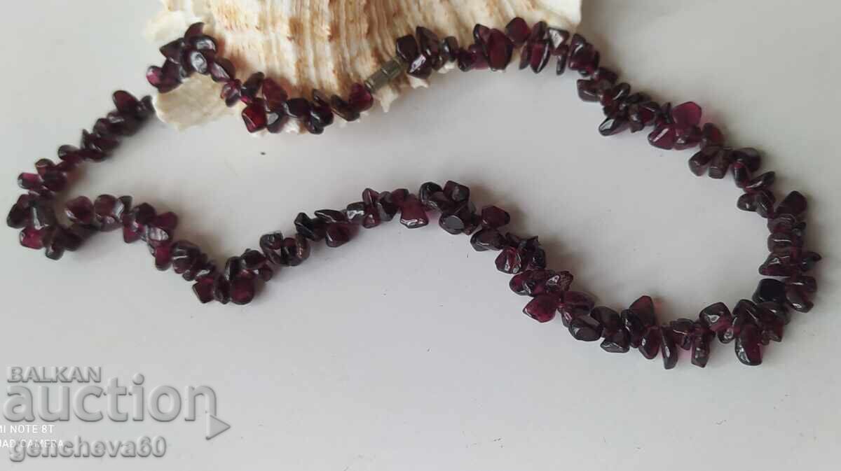 Retro necklace made of natural red garnet - 6
