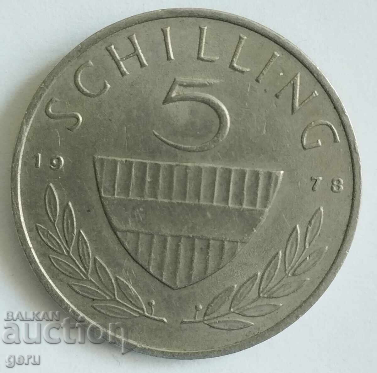 5 Austrian Schillings 1978 jf5 with price 0.80 BGN | € 0.41 5 Austrian Schillings 1978 jf5 with price 0.80 BGN | € 0.41
