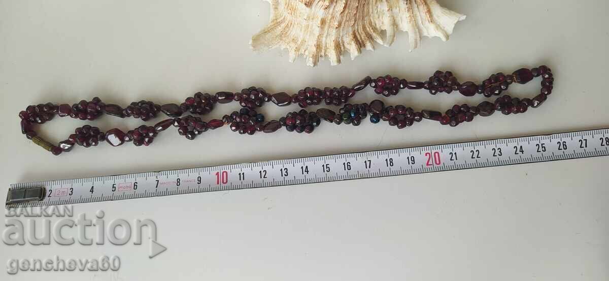 Βίντατζ κολιέ από μποέμικο κόκκινο γρανάτη - 5