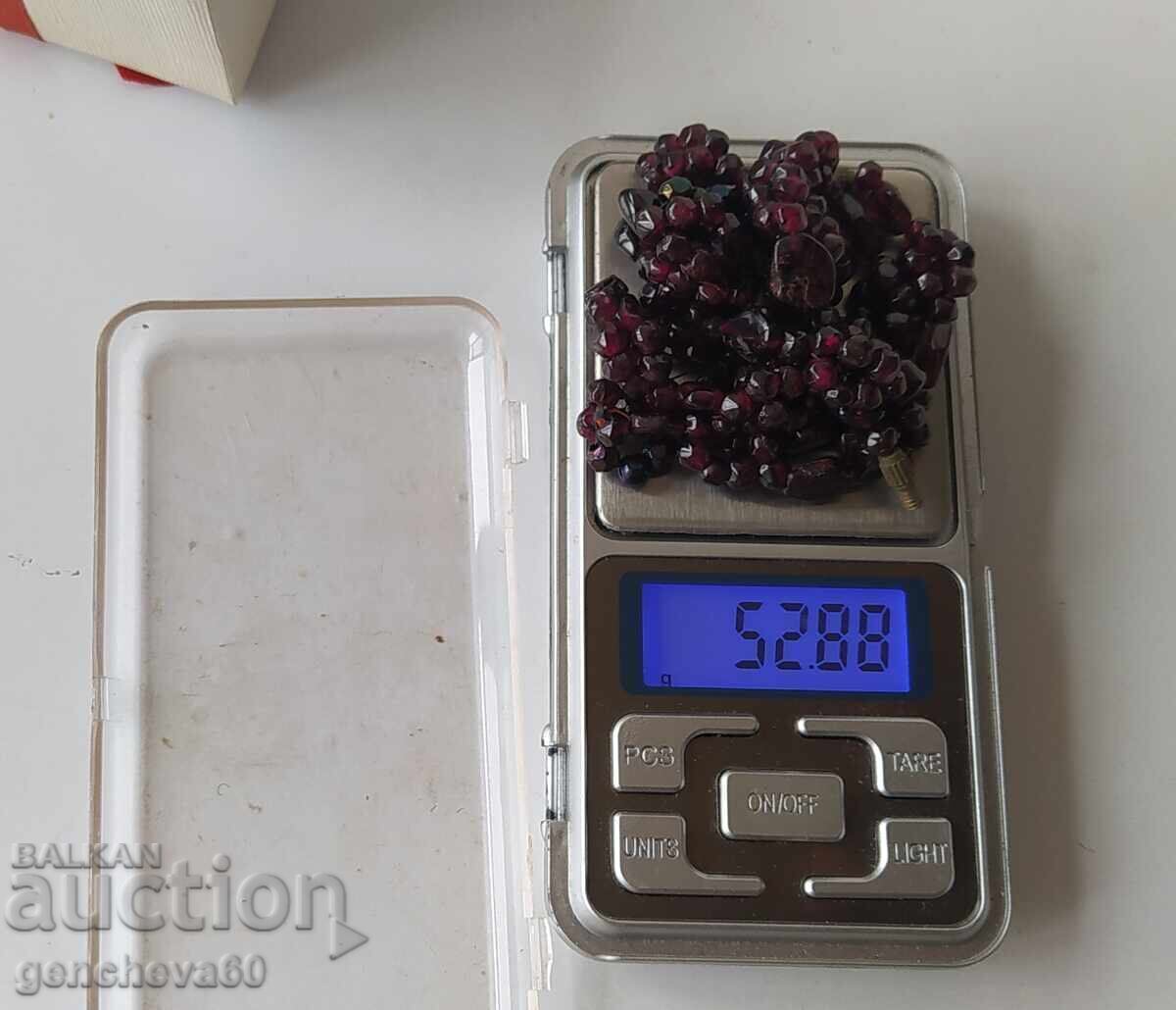 Βίντατζ κολιέ από μποέμικο κόκκινο γρανάτη - 6