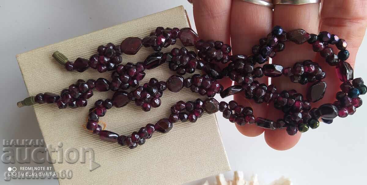 Βίντατζ κολιέ από μποέμικο κόκκινο γρανάτη