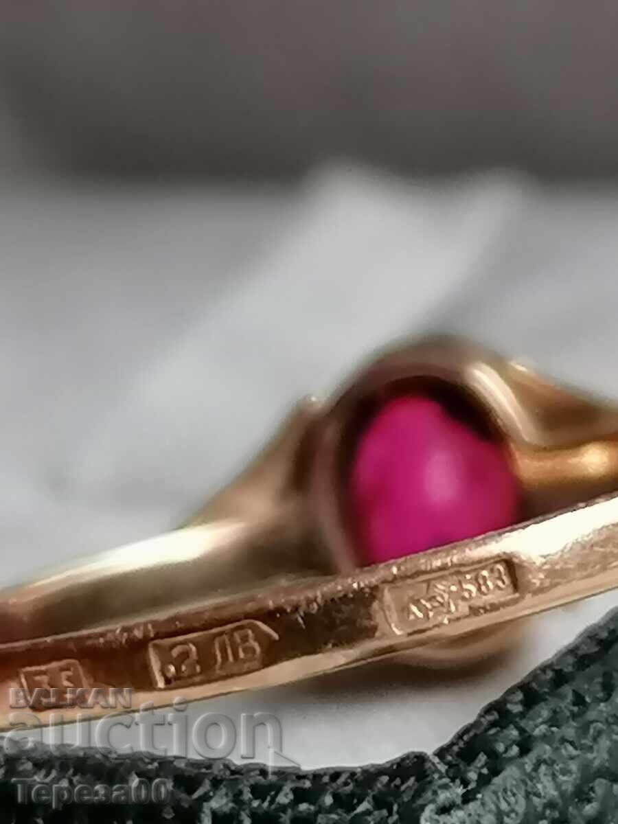 Аукцион Стар златен руски пръстенс рубин СССР 583 Аукцион Стар златен руски пръстенс рубин СССР 583