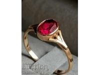 Old gold Russian ring with ruby USSR 583