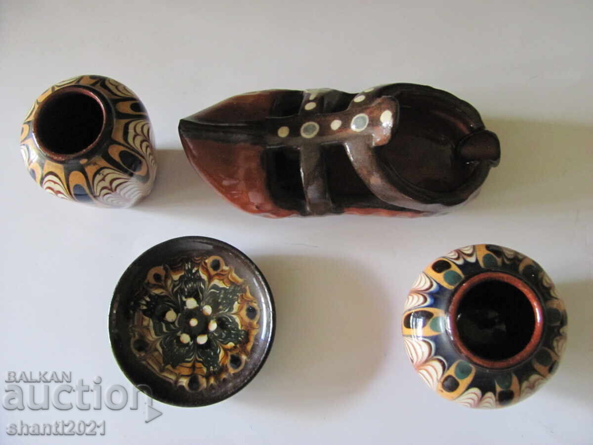 Κεραμικά μινιατούρες, φολκ μοτίβα - 4 τεμάχια - 6 Κεραμικά μινιατούρες, φολκ μοτίβα - 4 τεμάχια - 6