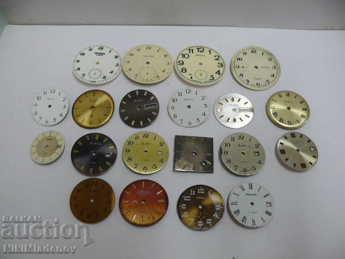 Lot of Soviet watch dials for Molnija, Raketa, etc