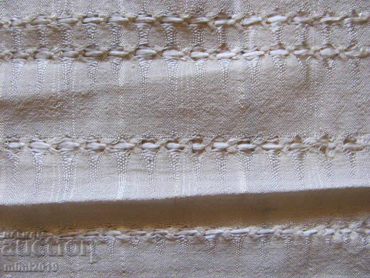Доставка на 19в. кърпа, ръчно тъкан кенар ,дантела ,150х46см.