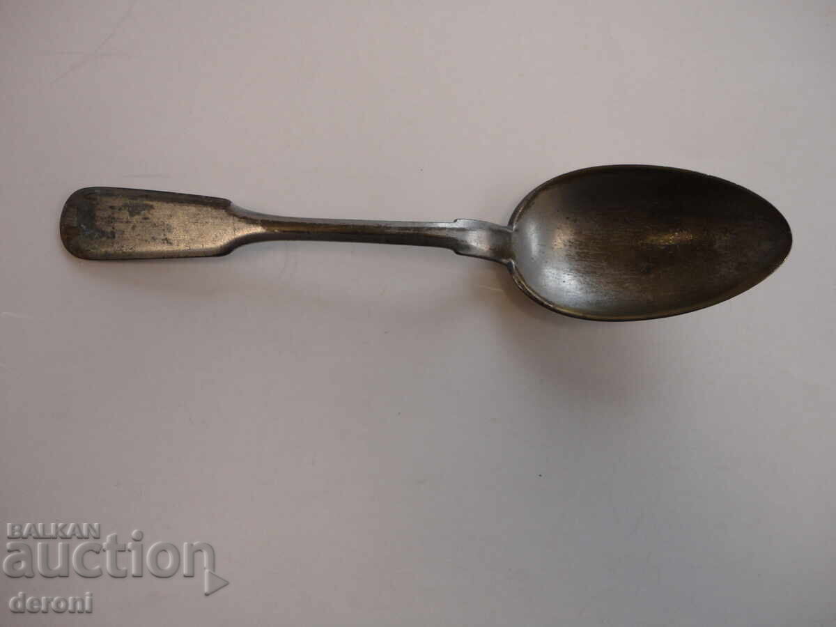 Старинна посребрена бронзова лъжица - 6