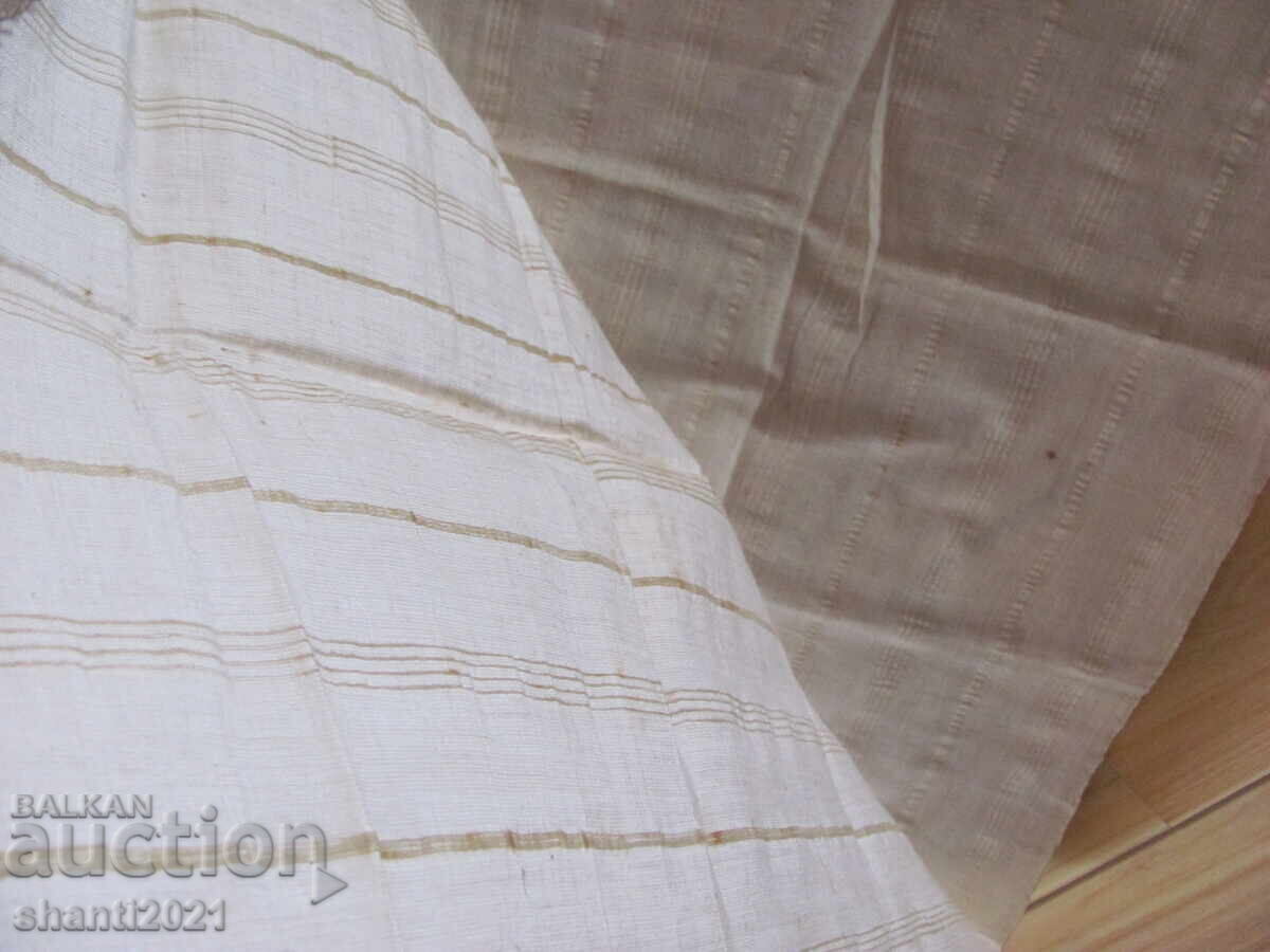 19в. кърпа, ръчно тъкан кенар, дантела,120х40см. /2 броя - 5