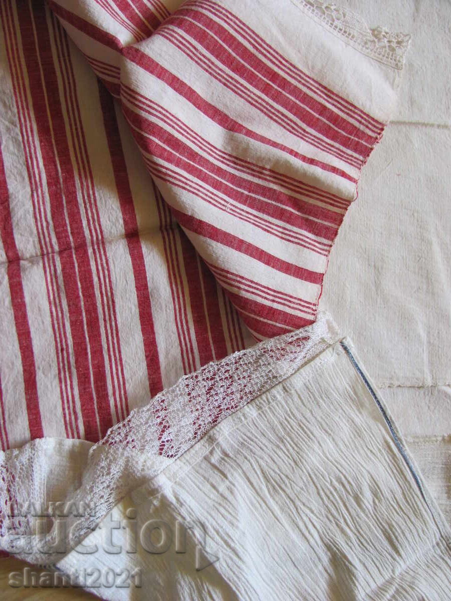 Доставка на 19в. кърпа, ръчно тъкан кенар, дантела ,  2 броя