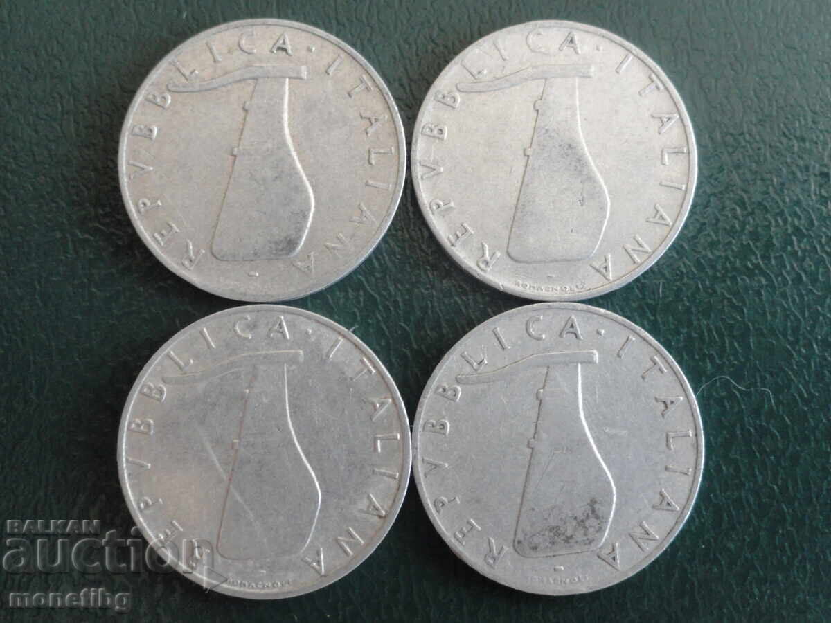 Ιταλία 1951-55 - 5 λίρες (4 τεμάχια) με τιμή 2.10 BGN | € 1.07