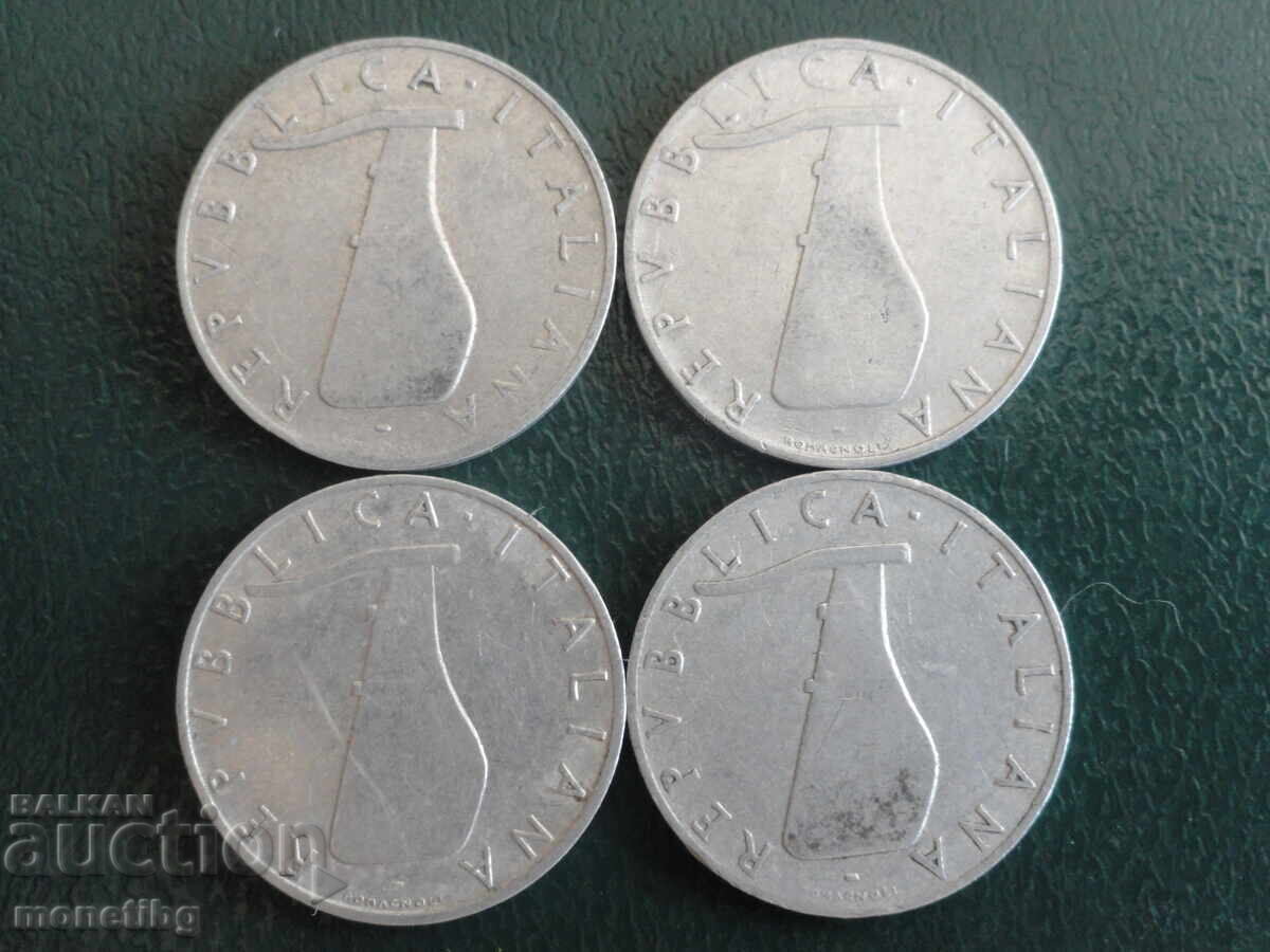 Παράδοση Ιταλία 1951-55 - 5 λίρες (4 τεμάχια)