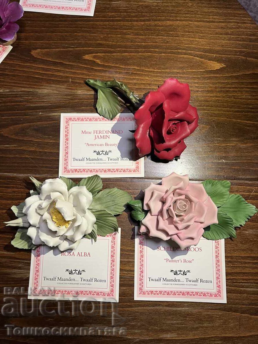 Аукцион Колекция от 12 порцеланови рози