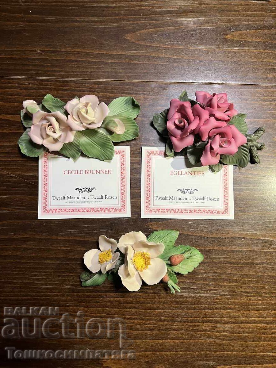 Колекция от 12 порцеланови рози - 5