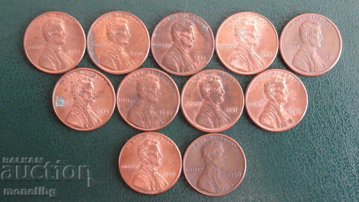 SUA - 1 cent (11 bucăți) - 5 SUA - 1 cent (11 bucăți) - 5