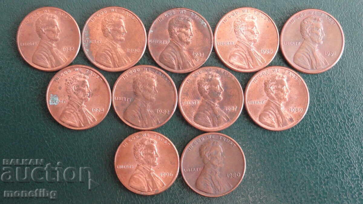 SUA - 1 cent (11 bucăți)