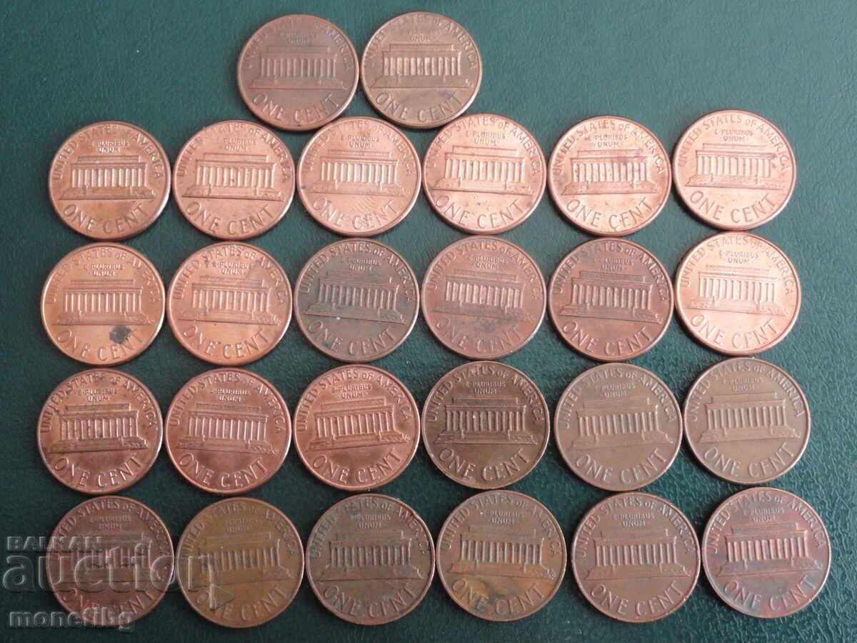 ΗΠΑ - 1 σεντ (26 τεμάχια) με τιμή 11.00 BGN | € 5.62