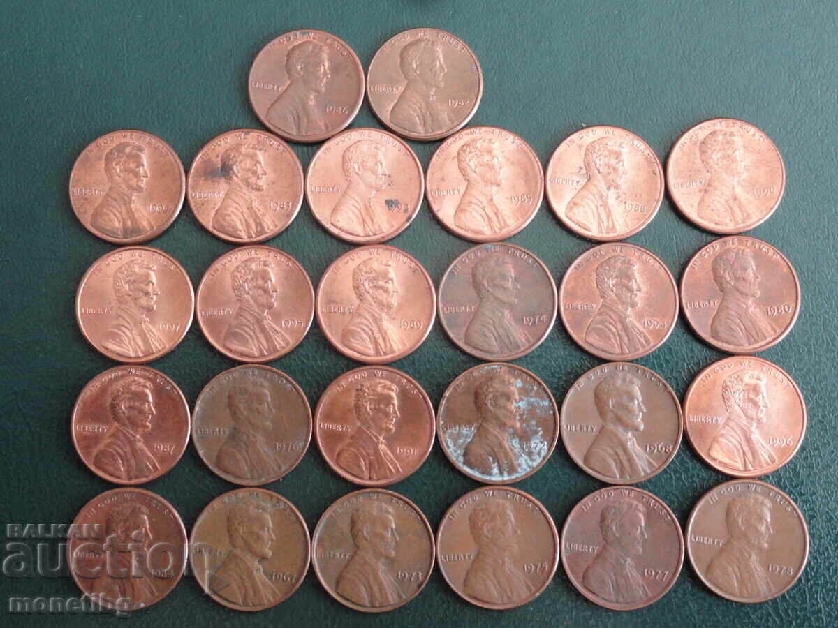 Δημοπρασία ΗΠΑ - 1 σεντ (26 τεμάχια)