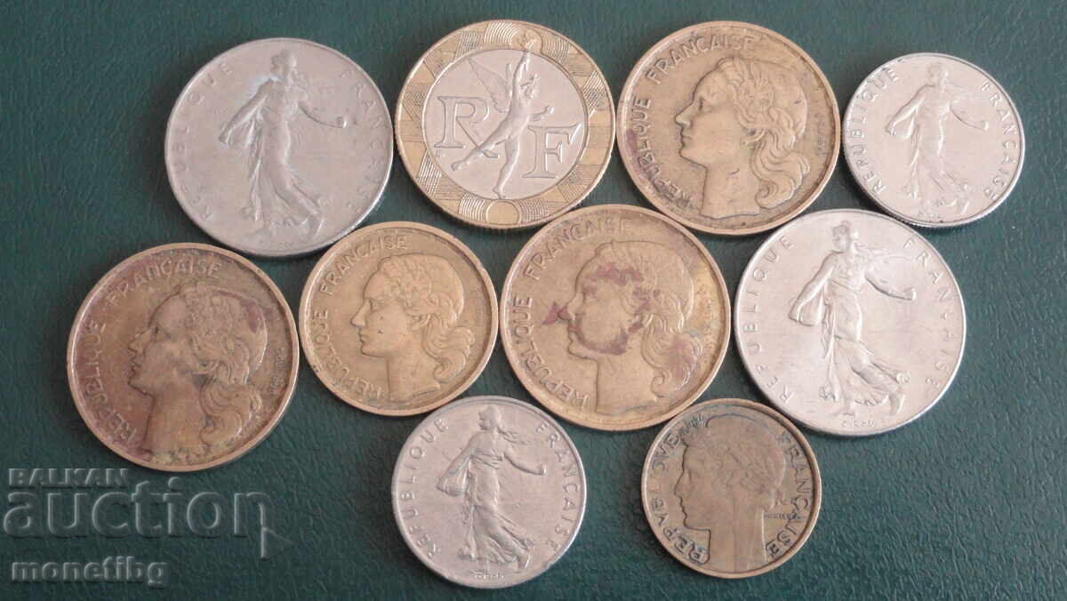Franța - 10 monede (diferite) cu preț 7.70 BGN | € 3.94