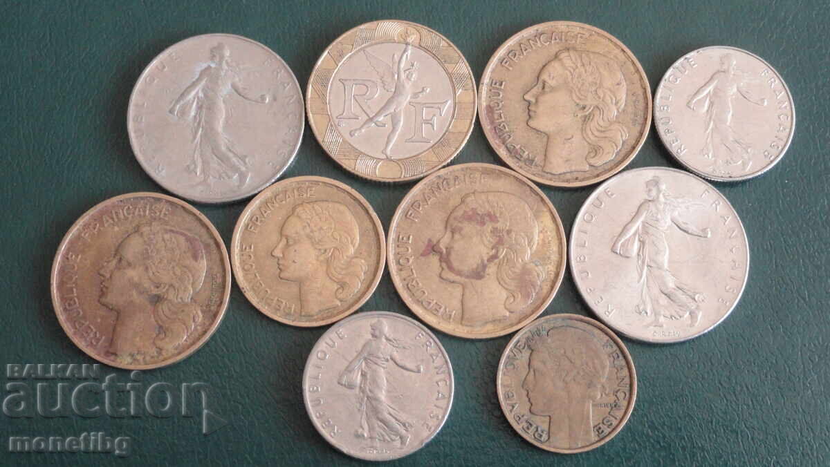 Livrarea Franța - 10 monede (diferite)