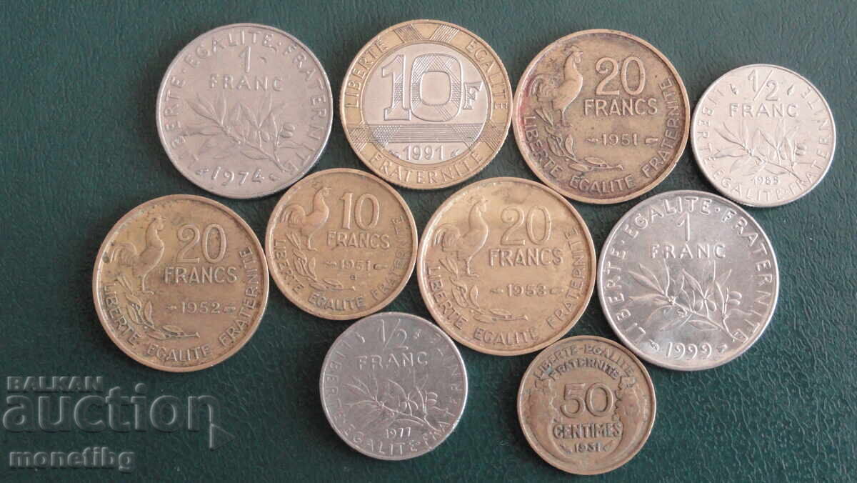 Franța - 10 monede (diferite) - 5
