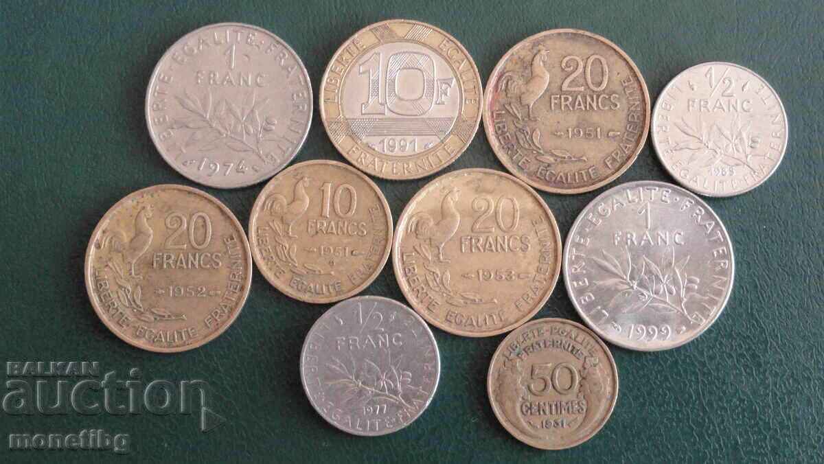 Franța - 10 monede (diferite)