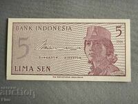 Bancnota - Indonezia - 5 sen | 1964