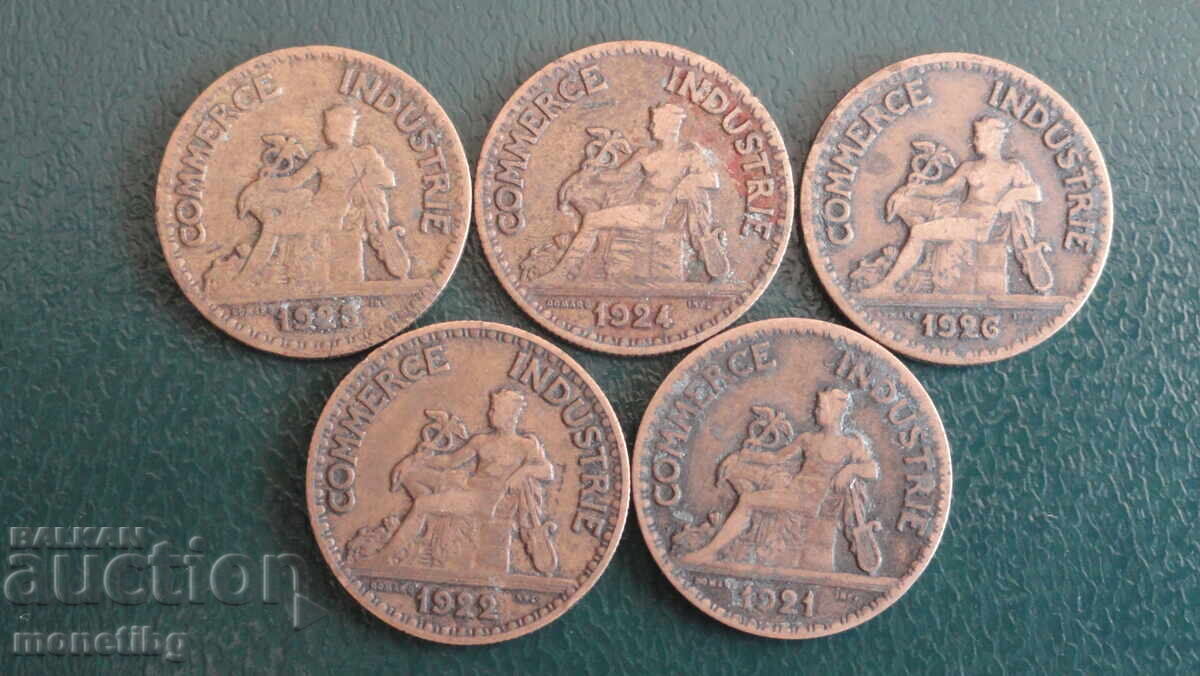 Franța 1921-26 - 50 de centime (5 bucăți) - 5