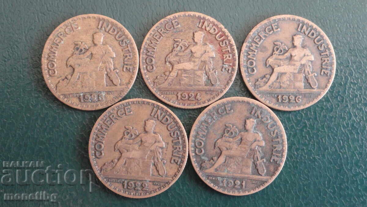 Franța 1921-26 - 50 de centime (5 bucăți)