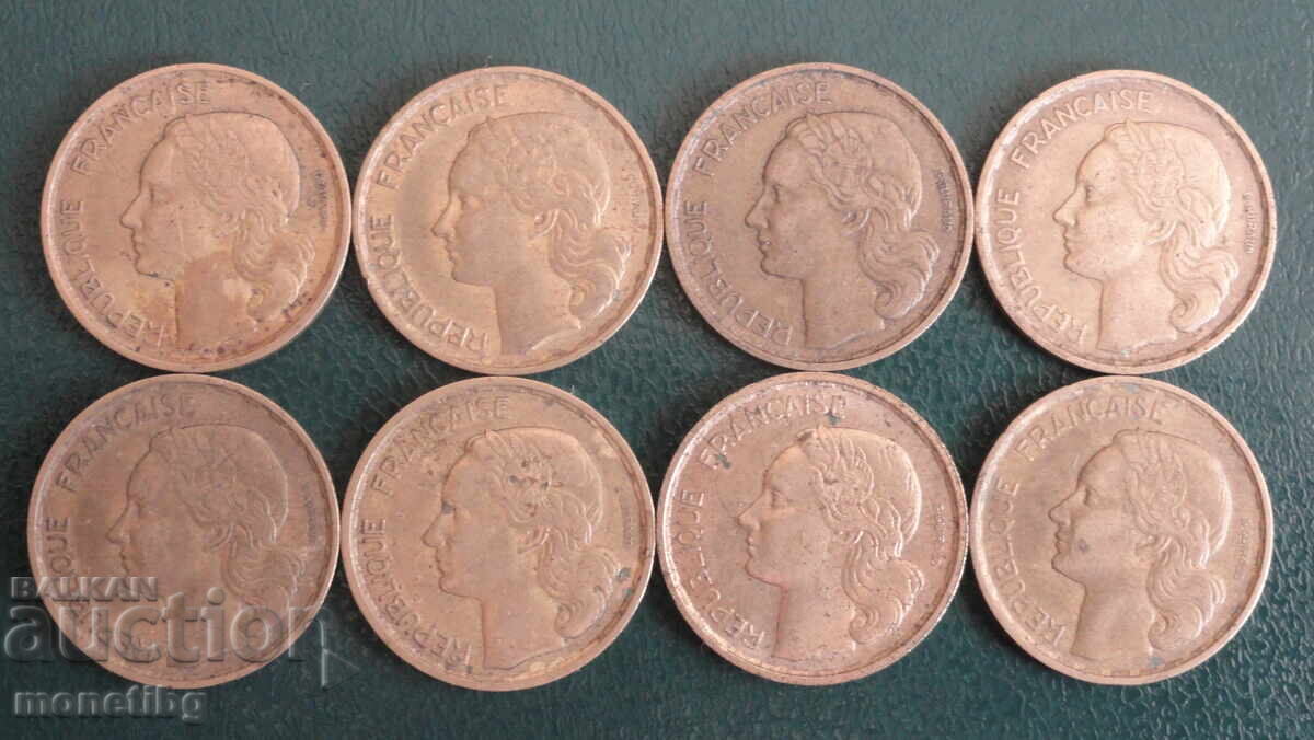 Γαλλία 1950-53 - 20 φράγκα (8 τεμάχια) με τιμή 8.80 BGN | € 4.50