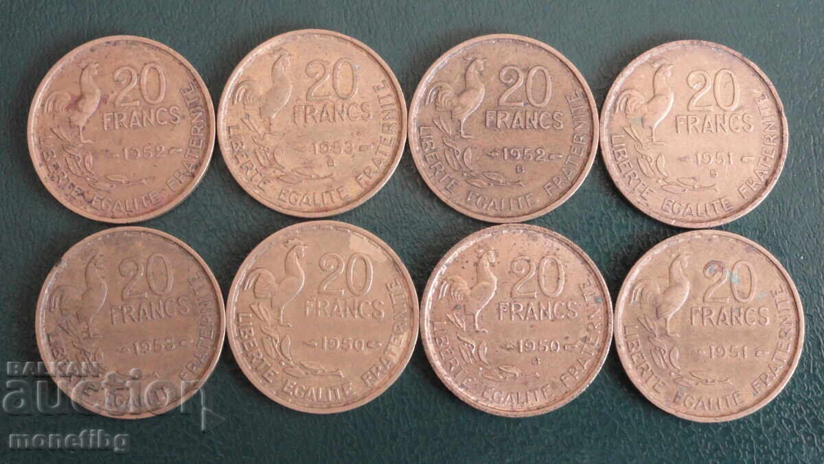 Γαλλία 1950-53 - 20 φράγκα (8 τεμάχια) - 5
