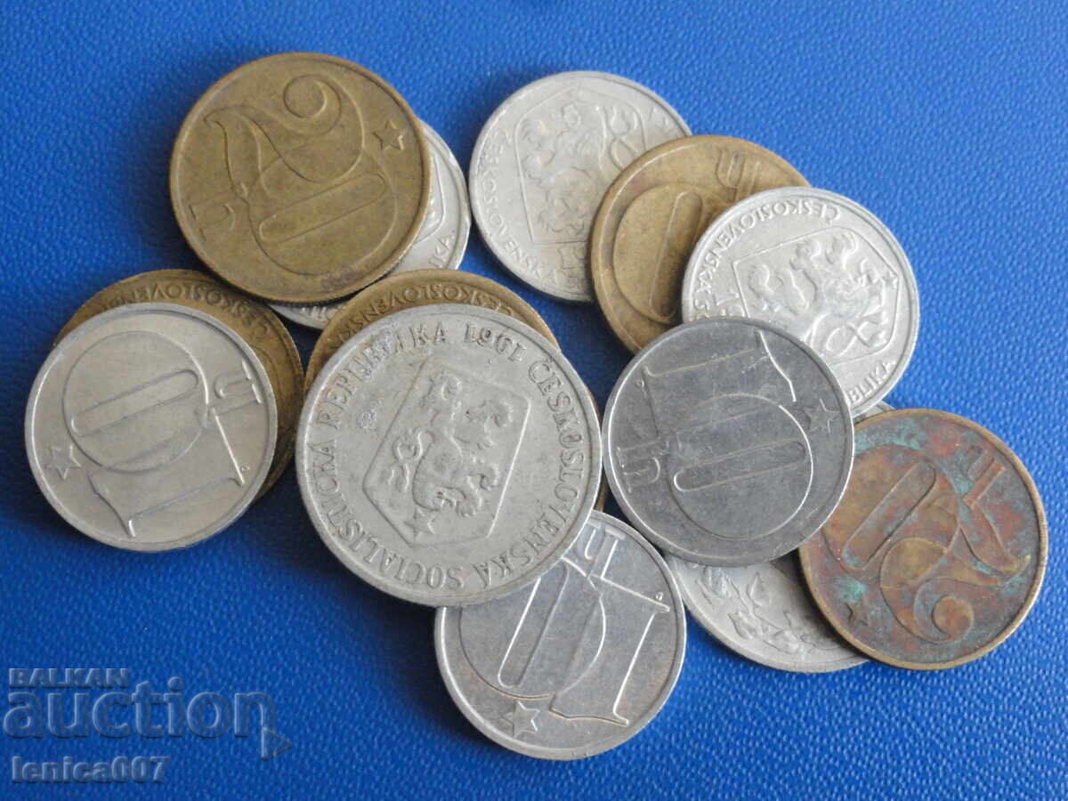 Чехословакия - Монети (14 броя) с цена 2.90 лв. | € 1.48 Чехословакия - Монети (14 броя) с цена 2.90 лв. | € 1.48
