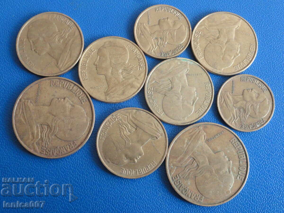 France - Coins (9 pieces) with price 1.90 BGN | € 0.97