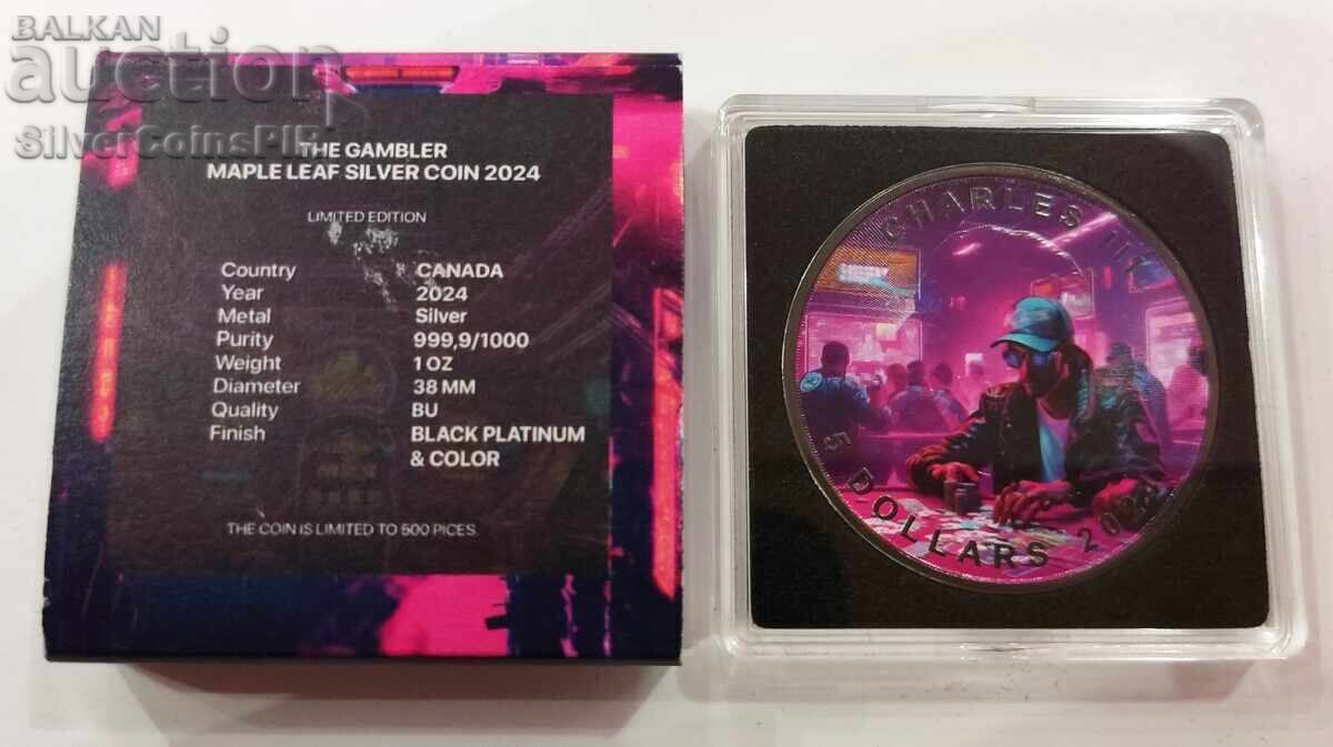 Silver 1 oz Gambler Poker Player 2024 Canada with price 155.00 BGN | € 79.25 Silver 1 oz Gambler Poker Player 2024 Canada with price 155.00 BGN | € 79.25