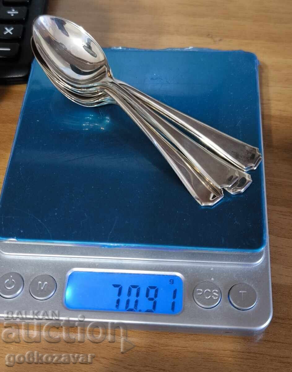 Σετ ασημένια κουταλάκια Αγγλία 1948 / ασήμι 950 καινούργια! - 5