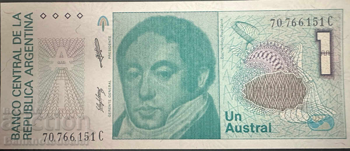 Argentina 1 Australs 1986-89 Pick 323b Ref 6151 Unc