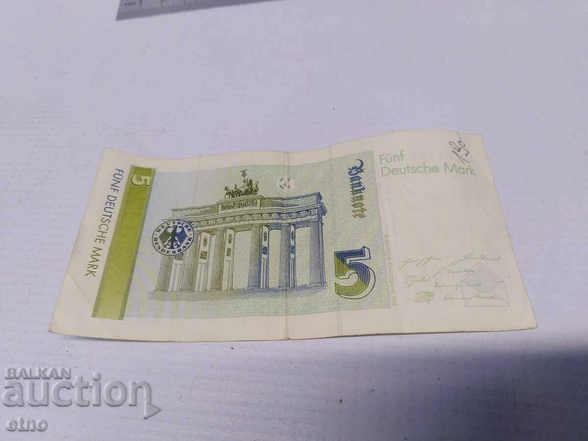 5 марки 1991 Германия , банкнота с цена 20.00 лв. | € 10.23 5 марки 1991 Германия , банкнота с цена 20.00 лв. | € 10.23